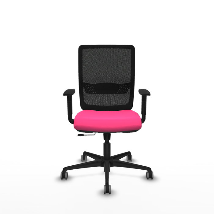 PIQUERAS Y CRESPO Silla de oficina Haches Rosa y Negro con Mecanismo Sincro/Traslack