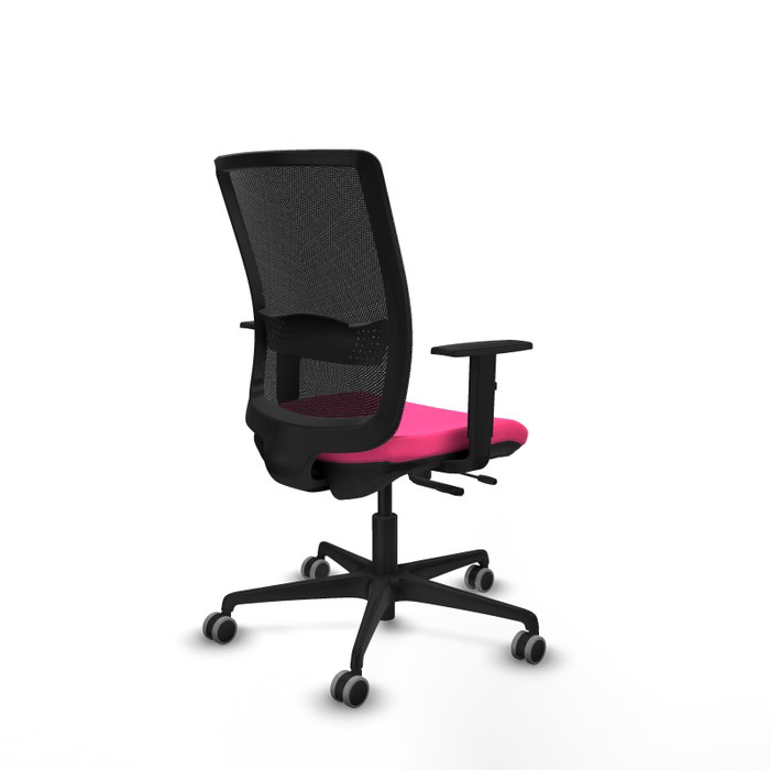 PIQUERAS Y CRESPO Silla de oficina Haches Rosa y Negro con Mecanismo Sincro/Traslack