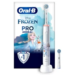 Oral-B Pro Junior Frozen Cepillo de Dientes Eléctrico para Niños - 14876673 - Giratorio, 3 Modos, Sensor de Presión, Temporizador 4x30s, Suave, Multicolor, Recomendado +6 Años