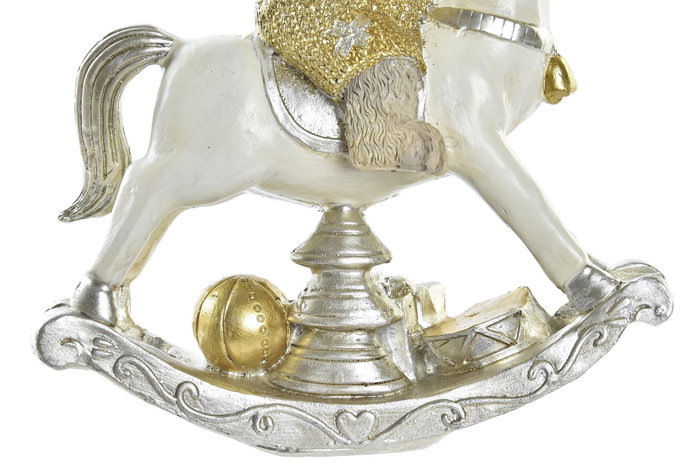 DKD Home Decor Figura de Caballo en Resina Dorado y Blanco