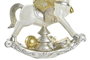 DKD Home Decor Figura Navidad Moderna Caballo Resina Dorado Blanco 6.5 x 15 x 13 cm