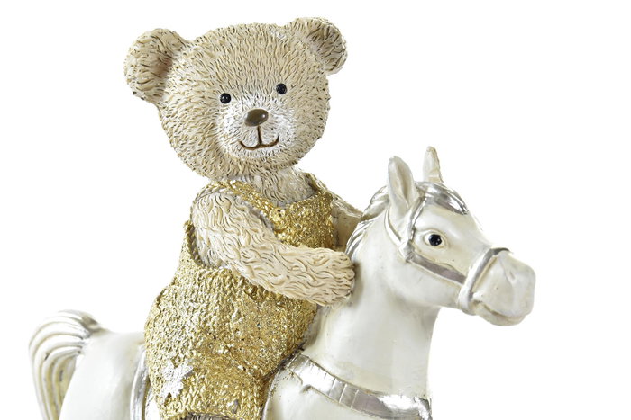 DKD Home Decor Figura de Caballo en Resina Dorado y Blanco