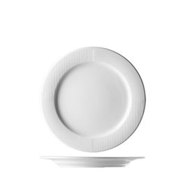 G.BENEDIKT SQUARE Plato Llano 16 cm, Colección Square, Vajilla Blanca Grabada, No Apto Lavavajillas ni Microondas (Set de 6)