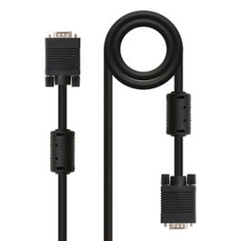 Nanocable Cable SVGA con Ferrita HDB15 Macho a HDB15 Macho, 6m, Negro