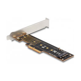 DeLOCK Tarjeta PCIe x4 a NVMe M.2 Interno, 1 Ranura Key M 110 mm, Factor de Forma Low Profile, PCIe 4.0, para PC Windows y Linux, Negro