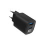 Gembird Cargador Rápido TA-UC-PDQC30LCD-BK-01 con Pantalla LCD, 2 Puertos (USB-C y USB-A), Negro