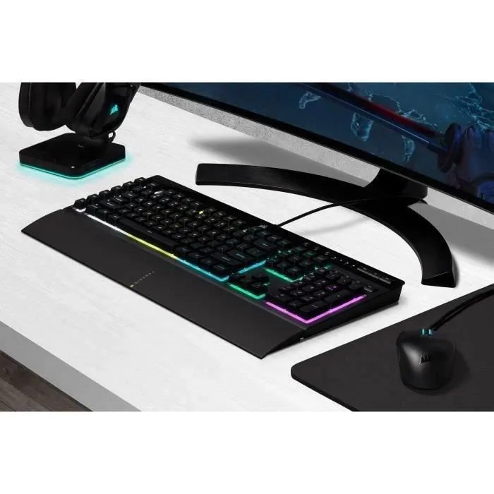 Corsair Kit Gaming CO317403: Auriculares HS35 V2 Stereo, Teclado K55 PRO, Ratón M55-WIRED y Alfombrilla MM250 XL