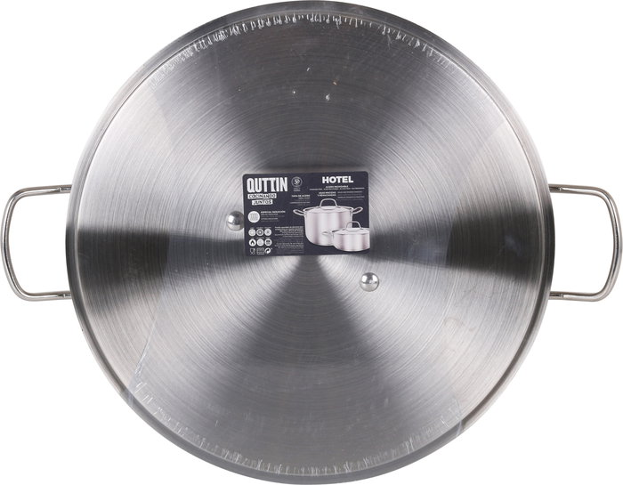Quttin Cacerola con Tapa de Acero Inoxidable 34 cm, Espesor 0.8 mm, Capacidad 12.5 Litros (2 Unidades)