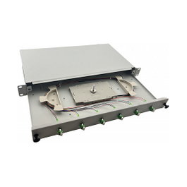 Helos Spleissbox LWL 19 pulg. 6 x LC/APC Duplex OS2, Gris