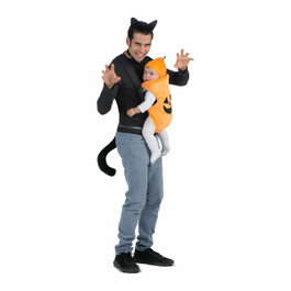 My Other Me Disfraz Cubremochila Gato y Calabaza Negro Adulto