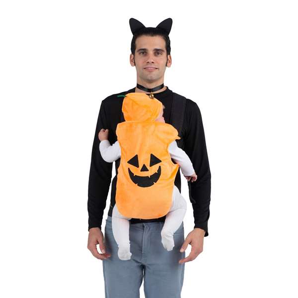 My Other Me Disfraz Cubremochila Gato y Calabaza Talla One Size Adult