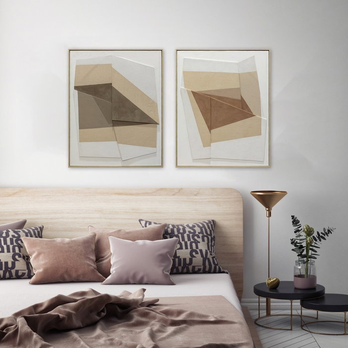 DKD Home Decor Cuadro Lienzo Pino 80x2,4x100 Abstracto 3D (Set de 2)