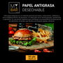 My Bar - Papel antigrasa de color kraft, tamaño 20 x 20 cm, paquete de 50 pliegos (24 Unidades)