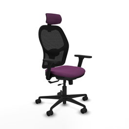 PIQUERAS Y CRESPO Silla de oficina Jorquera con mecanismo Sincro/Traslack, Morado y Negro
