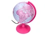 Liderpapel Globo Terraqueo Físico y Político con Luz Diámetro 20 cm Color Rosa