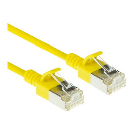 ACT Cable de parcheo slimline CAT6A LSZH S/FTP de 1 metro, amarillo, con conectores RJ45 snagless de 1m