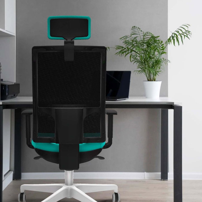 PIQUERAS Y CRESPO Silla de oficina Horna con mecanismo Sincro Turquesa y Negro PIQUERAS Y CRESPO Silla de oficina Horna con mecanismo Sincro Turquesa y Negro