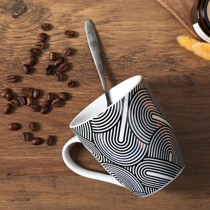 Home Deco Factory Mug 350 Ml Lounge Colección Detalles Dorados 12,5x9xh.10cm