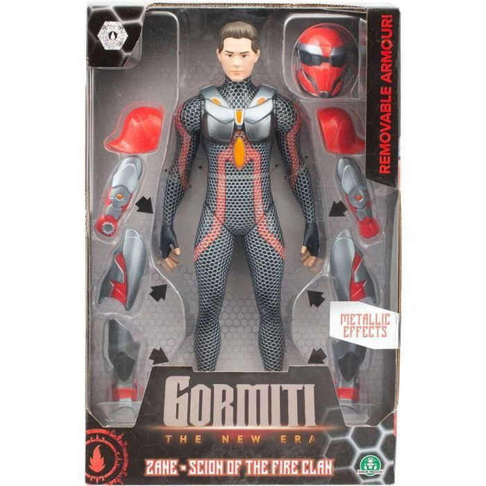 Gormiti Figura articulada - Vástago con armadura Modelo Fuego - 27 cm