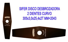 SIFER Disco Desbrozadora 2 Dientes Curvo 305x3,0x25,4x2T mm