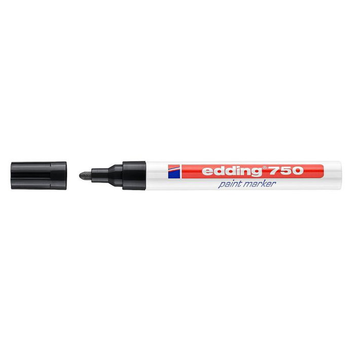 Edding 750 Marcador de Pintura Permanente Negro con Punta Redonda 2-4 mm