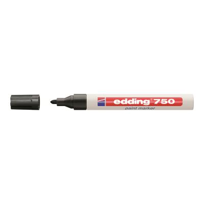 Edding 750 Marcador de Pintura Permanente Negro con Punta Redonda 2-4 mm
