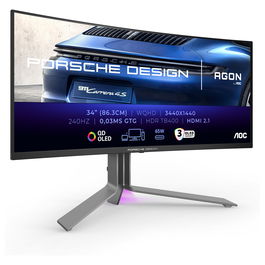 AOC PD34 Monitor Gaming AGON PRO 34 Pulgadas WQHD QD-OLED 240Hz 0.03ms Curvo 1800R Negro