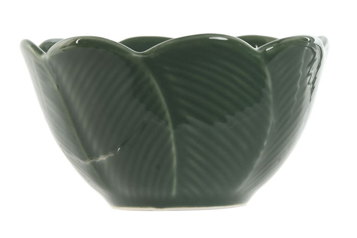 DKD Home Decor Aperitivo Tropical Set de 4 Piezas Porcelana Bambú Verde Oscuro 10 x 7 x 32 cm