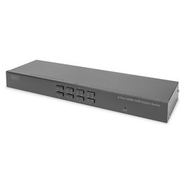 Digitus Switch KVM HDMI 8 Puertos para Escritorio, Conmutador para Controlar Hasta 8 Ordenadores con un Solo Teclado, Ratón y Monitor