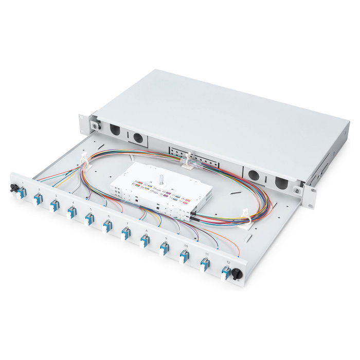 Digitus Caja de Empalme Fibra Óptica 1HE Equipada 12x LC DX OS2 Gris - DN-LWL-...