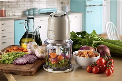 Ariete 438/03 Picadora Vintage Beige de 400W con 4 Cuchillas de Acero Inoxidable para Cocina de Estilo Retro