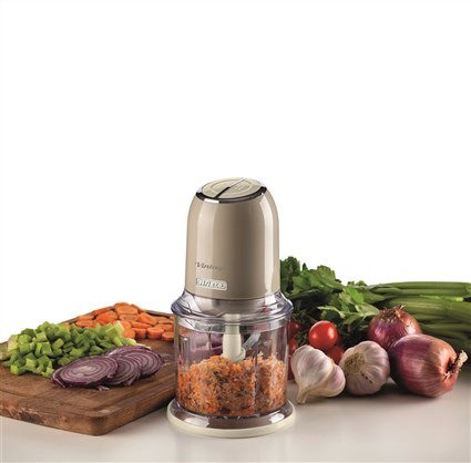 Ariete 438/03 Picadora Vintage Beige de 400W con 4 Cuchillas de Acero Inoxidable para Cocina de Estilo Retro