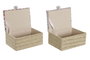 DKD Home Decor Caja de fibra y poliéster Country floral (Pack de 2)