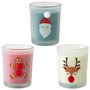 Home Deco Factory Vela Perfumada Noel en Vaso de Vidrio con Pompón - Colección Noel, Aroma Surtido, Cera 45g, Duración 8h