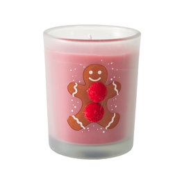 Home Deco Factory Vela Perfumada Noel en Vaso de Vidrio con Pompón - Colección Noel, Aroma Surtido, Cera 45g, Duración 8h