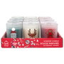 Home Deco Factory Vela Perfumada Noel en Vaso de Vidrio con Pompón - Colección Noel, Aroma Surtido, Cera 45g, Duración 8h