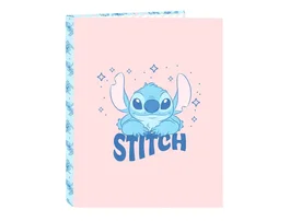 Safta Carpeta de Anillas Cartón Forrado Folio (215x315 mm), 4 Anillas 25 mm - Colección Stitch Ohana