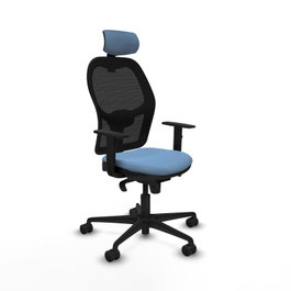PIQUERAS Y CRESPO Silla de oficina Jorquera con mecanismo Sincro, Azul cielo y Negro