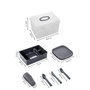 Hermia Dp-71 Set de Picnic Antracita de Plástico Resistente con 6 Platos, Vasos, Cubiertos y Caja de Almacenamiento
