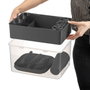 Hermia Dp-71 Set de Picnic Antracita de Plástico Resistente con 6 Platos, Vasos, Cubiertos y Caja de Almacenamiento