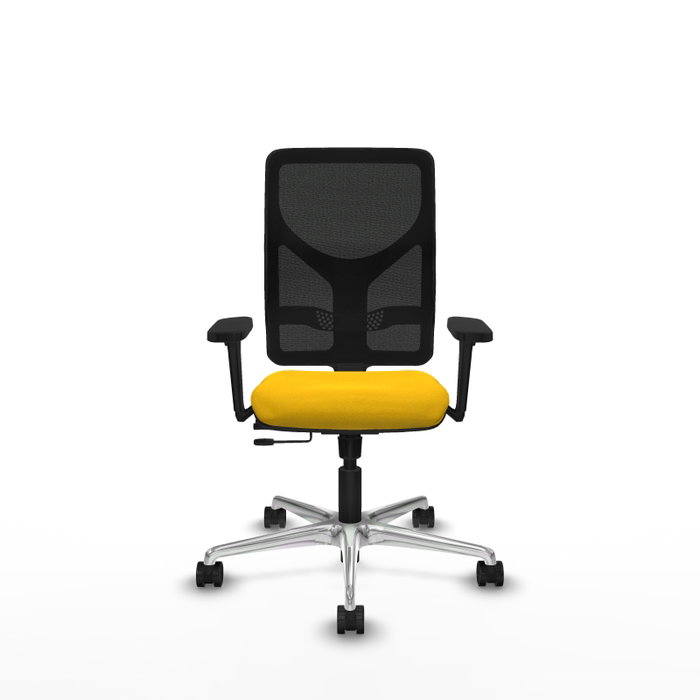 PIQUERAS Y CRESPO Silla de oficina Motilla con mecanismo Sincro/Traslack, Amarillo y Negro