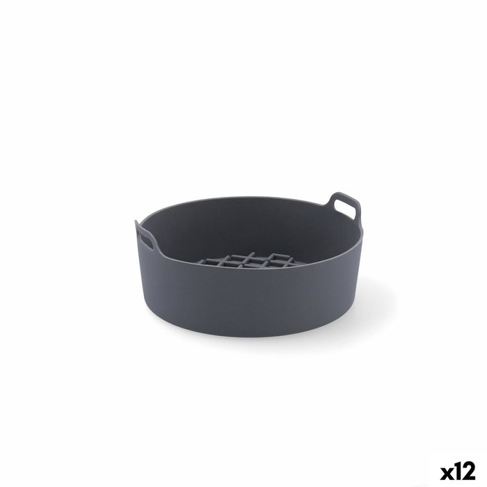 Quid Cesta Redonda Freidora Naturalia 18x7,8 cm (12 Unidades) - Gris