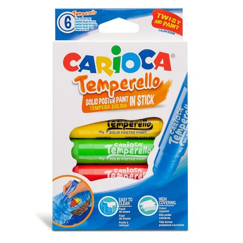 Carioca Temperello Témpera Sólida de 6 Colores