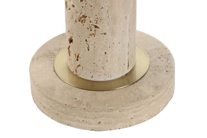 DKD Home Decor Lámpara de Sobremesa de Mármol y Lino Beige