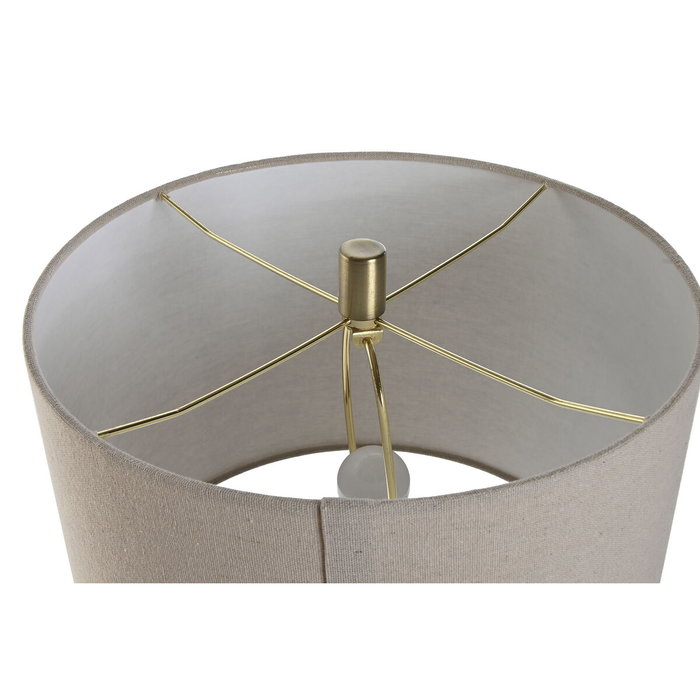 DKD Home Decor Lámpara de Sobremesa de Mármol y Lino Beige