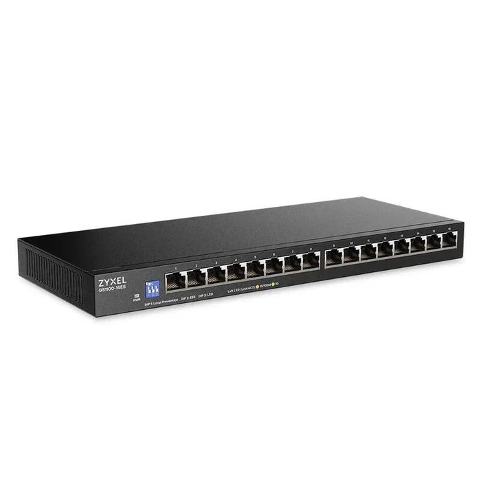 Zyxel GS1100-16ES Slimline 16 puertos Gigabit Switch no gestionado con selector DIP