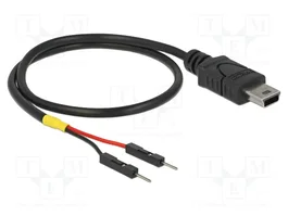 DELOCK Cable USB 2.0 con conector USB B mini, 0,3m, negro
