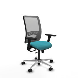 PIQUERAS Y CRESPO Silla de oficina Zulema con mecanismo Sincro/Traslack, Turquesa y Gris