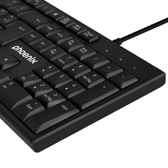 Phoenix technologies Teclado Multimedia K100 USB Negro