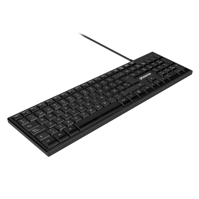 Phoenix technologies Teclado Multimedia K100 USB Negro